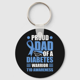 Proud Dad Of A Diabetes Warrior T1D Awareness Type Keychain