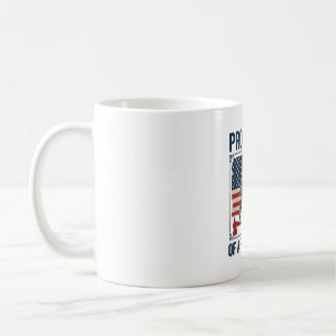Proud Dad of a Firefighter Vintage Flag Vector_1 Coffee Mug