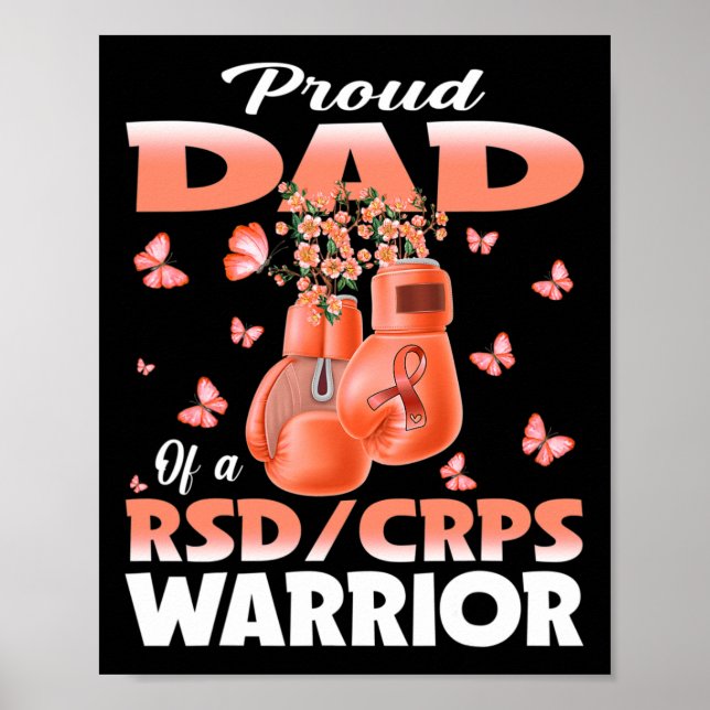 Proud Dad Of A Rsd Crps Warrior Awareness Boxing G Poster (Front)