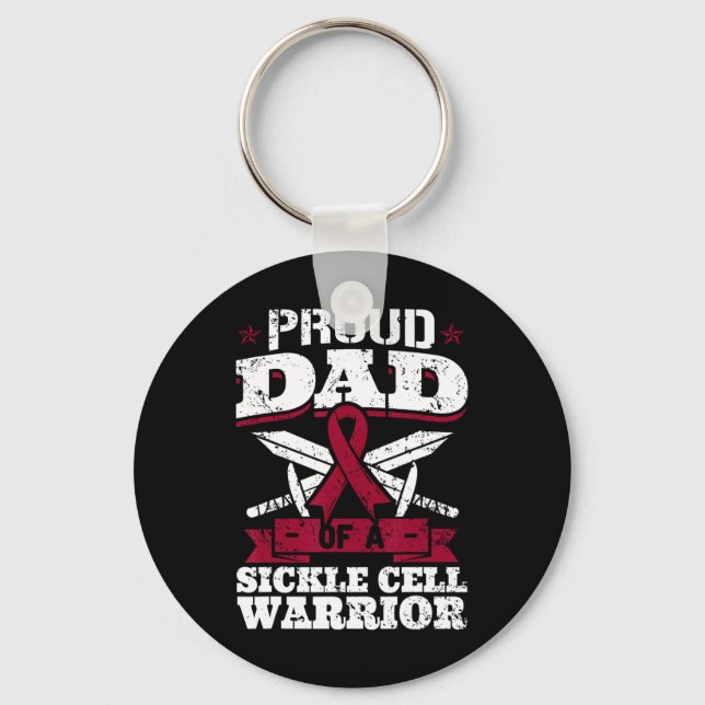 Proud Dad Of A Sickle Cell Warrior Scd Awareness F Keychain (Front)