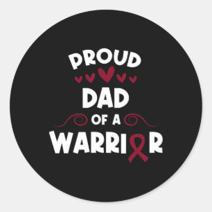 Proud Dad Of A Sickle Cell Warrior Sickle Cell Awa Classic Round Sticker