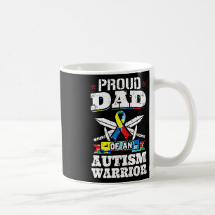 Proud Dad Of An Autism Warrior Autistic Awareness Coffee Mug