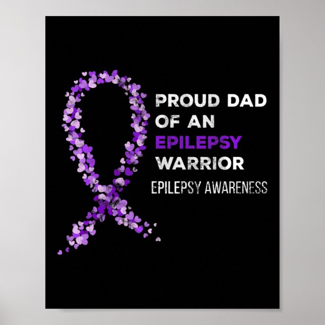 Proud Dad Of An Epilepsy Warrior Epilepsy Awarenes Poster (Front)