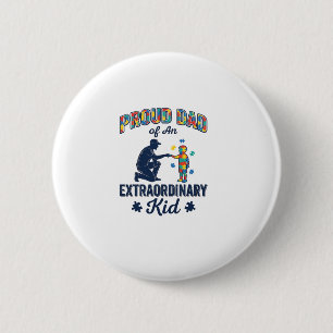 Proud Dad of an Extraordinary Kid Autism Vector De 2 Inch Round Button