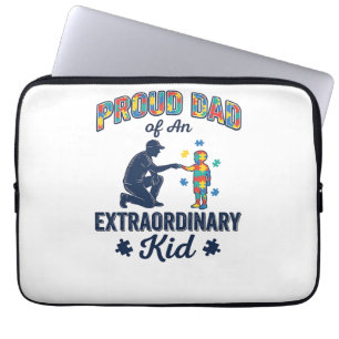 Proud Dad of an Extraordinary Kid Autism Vector De Laptop Sleeve