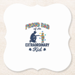 Proud Dad of an Extraordinary Kid Autism Vector De Paper Coaster