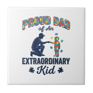 Proud Dad of an Extraordinary Kid Autism Vector De Tile