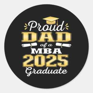 Proud Dad Of Cl Of 2025 M Graduate Grad Family Classic Round Sticker