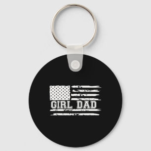Proud Dad Of Girls Father Of Girls For Dad Xmas Fa Keychain