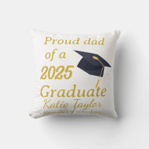 Proud dad of graduate throw pillow