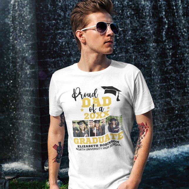 Proud Dad of the Graduate Photo collage T-Shirt (Creator Uploaded)