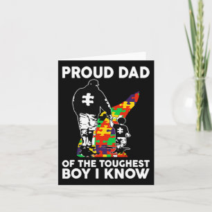 Proud Dad Of The Toughest Boy I Know Autism Awaren Card