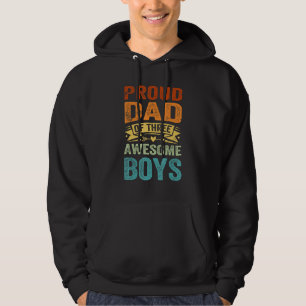Proud Dad of Three Awesome Boys Father's Day 4 Hoodie