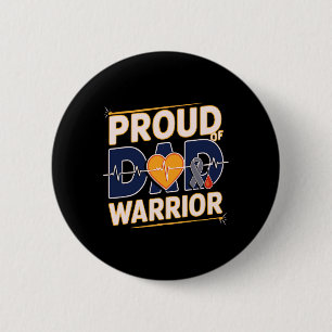 Proud Dad Of Warrior Type 1 Diabetes Awareness Blu 2 Inch Round Button