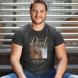 Proud Dad | Photo Graduation T-Shirt<br><div class="desc">Modern proud Dad of our graduate tshirt, featuring a photo of your grad, and template text that reads 'PROUD DAD OF OUR GRADUATE, THEIR NAME AND CLASS OF 20XX'. Font styles, size and colour can be changed by clicking on the customize further link after personalizing.</div>