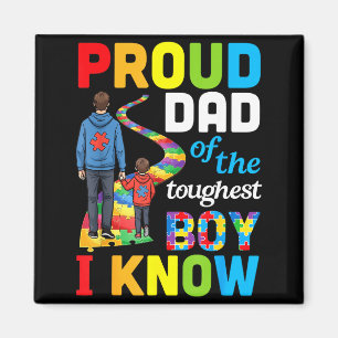 Proud Dad Toughest Boy I Know Autism Puzzle Path F Magnet