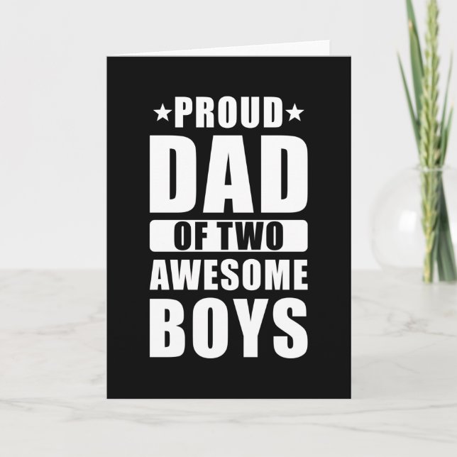 Proud Dad Two Sons Card (Front)