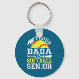 Proud Dada 2026 Senior Softball Keychain
