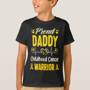 proud Daddy Childhood cancer warrior awareness rib T-Shirt