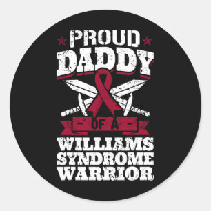 Proud Daddy Of A Williams Syndrome Warrior Awarene Classic Round Sticker