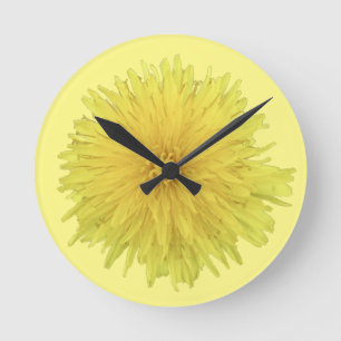 Proud Dandelion Flower - transparent.  Round Clock