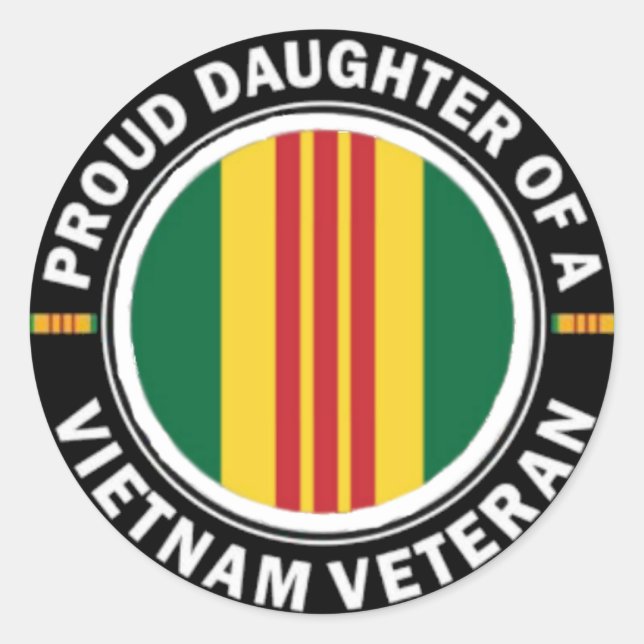 Proud Daughter of a Vietnam Vet Stickers (Front)
