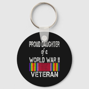 Proud Daughter Of A World War Ii Veteran Us Milita Keychain