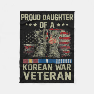 Proud Daughter Of Korean War Veteran Us Family Mat Fleece Blanket