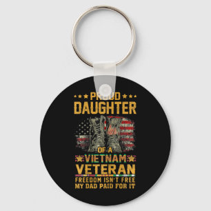 Proud Daughter Of Vietnam Veteran Patriotic Vet Fl Keychain