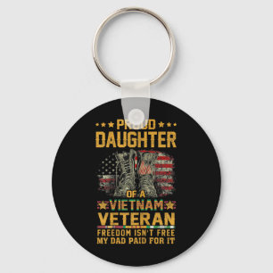 Proud Daughter Of Vietnam Veteran Patriotic Vet Fl Keychain