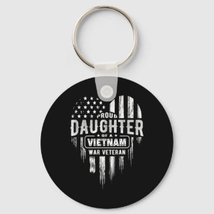 Proud Daughter Vietnam Vet Dad Veterans Day Americ Keychain