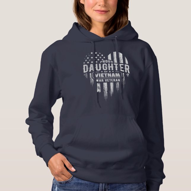 Proud Daughter Vietnam Vet Dad Veterans Day Hoodie (Front)