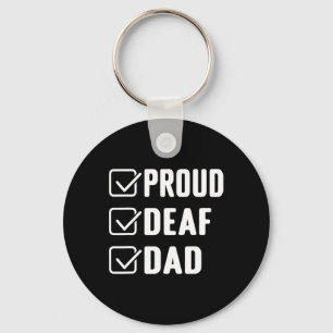 Proud deaf dad ASL Hand gesture deaf awareness Keychain