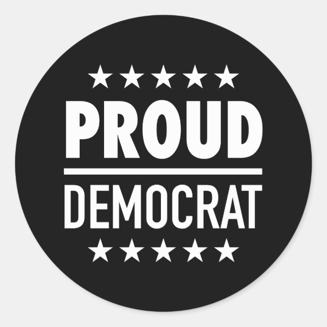 Proud Democrat Classic Round Sticker (Front)