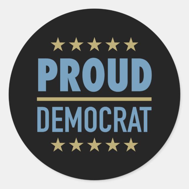 Proud Democrat Classic Round Sticker (Front)