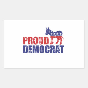 Proud Democrat Donkey Distressed Sticker