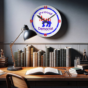 Proud Democrat Round Clock
