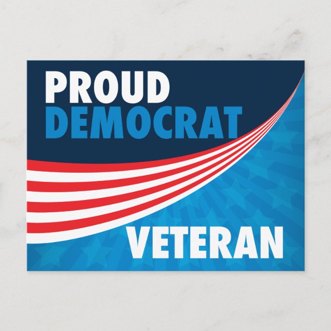 Proud Democrat Veteran Postcard (Front)