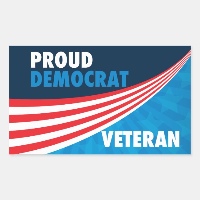 Proud Democrat Veteran Sticker (Front)