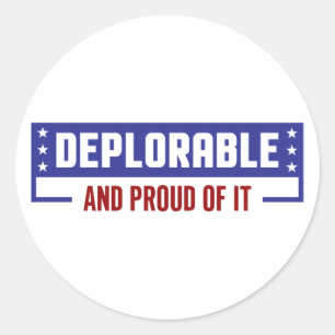 Proud Deplorable Classic Round Sticker