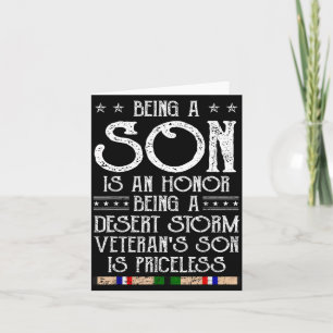 Proud Desert Veteran Son Gulf War Family Matching Card