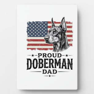 Proud Doberman Dad Vintage Flag Vector Design_1 Plaque