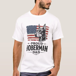 Proud Doberman Dad Vintage Flag Vector Design_1 T-Shirt