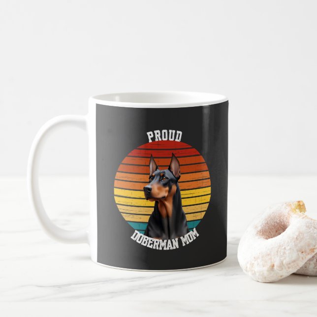 Proud Doberman Mom Coffee Mug (With Donut)