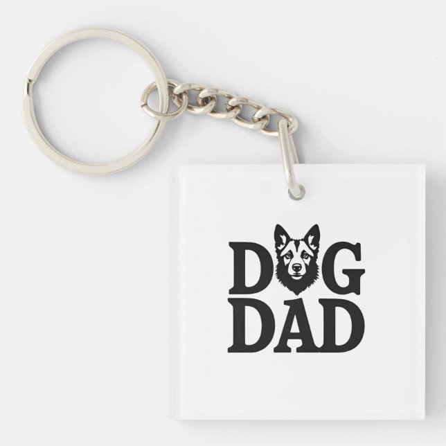 Proud Dog Dad Apparel & Accessories Keychain (Front)