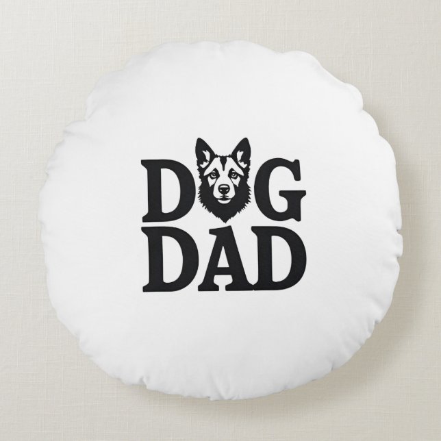 Proud Dog Dad Apparel & Accessories Round Pillow (Front)