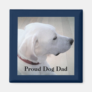 Proud Dog Dad Cute White Labrador Mix Dog Profile  Magnet