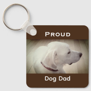 Proud Dog Dad Dark Brown Keychain