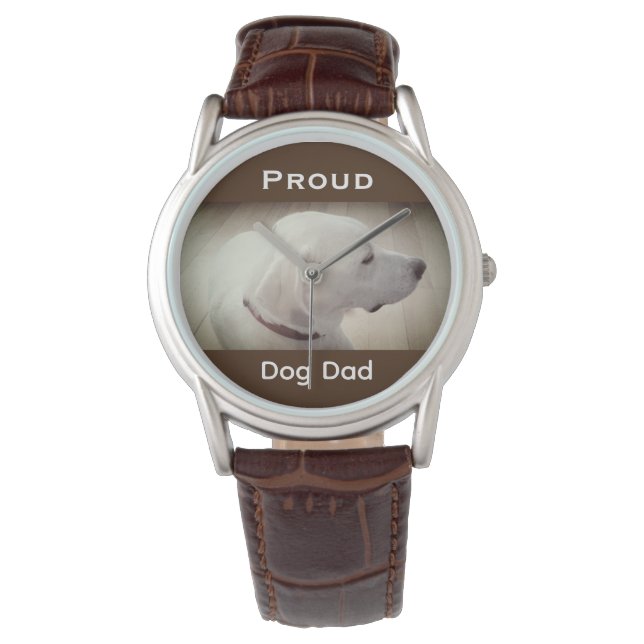Proud Dog Dad Dark Brown Watch (Front)