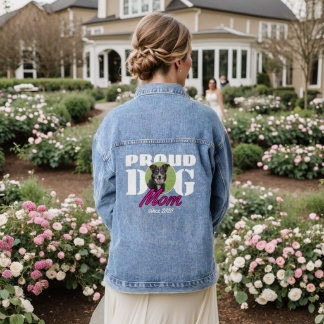 Proud Dog Mom – Custom Year & Photo Denim Jacket